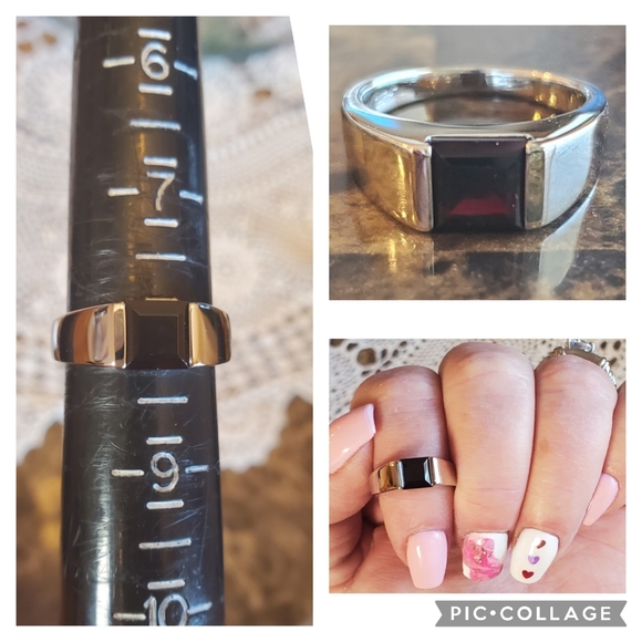 (John) Genuine 2ct Garnet Mens Ring Size 8 - Picture 8 of 8